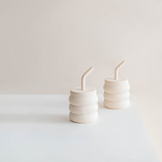 Small Bubble Cup with Straw 2-pack (Oatmilk)